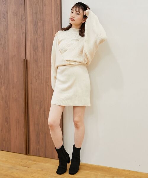 MAJESTIC LEGON / マジェスティックレゴン ミニ丈・ひざ丈ワンピース | オープンショルダーミニニットワンピ | 詳細13