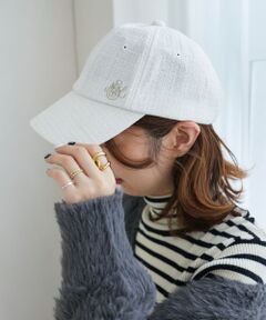 ツイードロゴ刺繍CAP