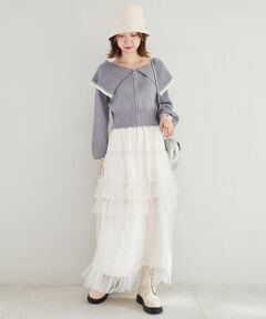 MAJESTIC LEGON / マジェスティックレゴン ニット・セーター | ビッグカラーフロントジップニット