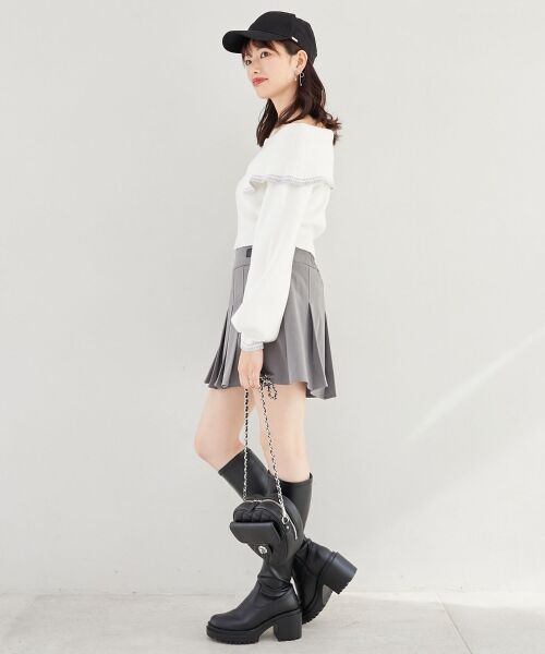 MAJESTIC LEGON / マジェスティックレゴン ニット・セーター | ビッグカラーフロントジップニット | 詳細3