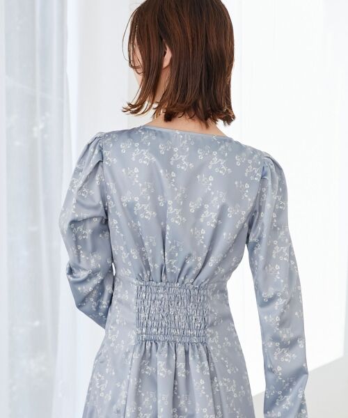 MAJESTIC LEGON / マジェスティックレゴン ロング・マキシ丈ワンピース | パウダーサテンフラワーワンピース | 詳細7