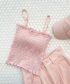 MAJESTIC LEGON / マジェスティックレゴン キャミソール・チューブトップ | カップ付き2wayシャーリングキャミ