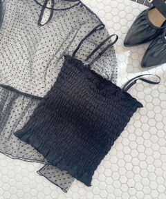 MAJESTIC LEGON / マジェスティックレゴン キャミソール・チューブトップ | カップ付き2wayシャーリングキャミ