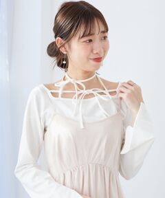 MAJESTIC LEGON / マジェスティックレゴン カットソー | バレリーナネックリボントップス