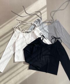 MAJESTIC LEGON / マジェスティックレゴン カットソー | バレリーナネックリボントップス