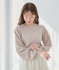 MAJESTIC LEGON / マジェスティックレゴン ニット・セーター | パールチュールスリーブニット