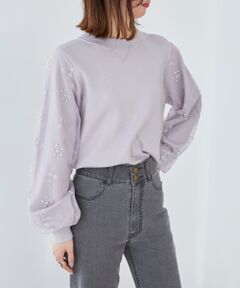 MAJESTIC LEGON / マジェスティックレゴン ニット・セーター | パールチュールスリーブニット