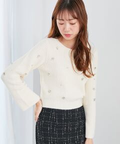 MAJESTIC LEGON / マジェスティックレゴン ニット・セーター | パールビジューニット