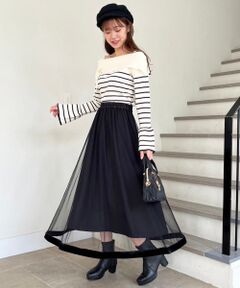 MAJESTIC LEGON / マジェスティックレゴン ニット・セーター | オフショル風ブローチ付きニット