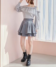 MAJESTIC LEGON / マジェスティックレゴン ニット・セーター | チュールレイヤード肩あきニット