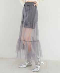MAJESTIC LEGON / マジェスティックレゴン ミニ・ひざ丈スカート | チュールレイヤードミニスカート
