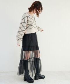MAJESTIC LEGON / マジェスティックレゴン ミニ・ひざ丈スカート | チュールレイヤードミニスカート