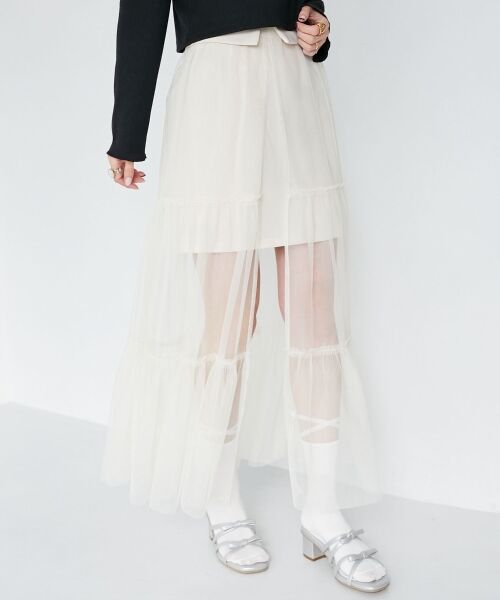 MAJESTIC LEGON / マジェスティックレゴン ミニ・ひざ丈スカート | チュールレイヤードミニスカート | 詳細6