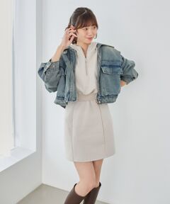 MAJESTIC LEGON / マジェスティックレゴン ミニ丈・ひざ丈ワンピース | ZIPフーディーミニワンピ