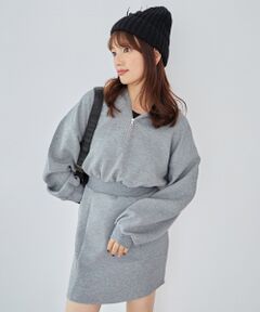 MAJESTIC LEGON / マジェスティックレゴン ミニ丈・ひざ丈ワンピース | ZIPフーディーミニワンピ