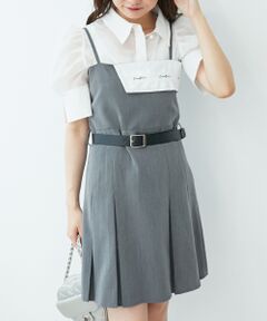 MAJESTIC LEGON / マジェスティックレゴン ミニ丈・ひざ丈ワンピース | 折り返しミニキャミワンピ