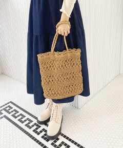 MAJESTIC LEGON / マジェスティックレゴン トートバッグ | 雑材フラワーデザイントートバッグ