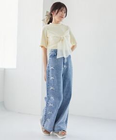 MAJESTIC LEGON / マジェスティックレゴン カットソー | フロントリボンリブトップス