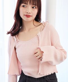 MAJESTIC LEGON / マジェスティックレゴン カーディガン・ボレロ | キャミセットパールリボンカーデ