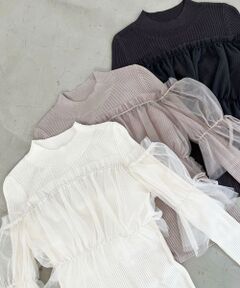 MAJESTIC LEGON / マジェスティックレゴン ニット・セーター | チュールレイヤードリブニット