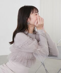 MAJESTIC LEGON / マジェスティックレゴン ニット・セーター | チュールレイヤードリブニット