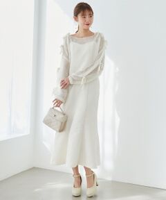 MAJESTIC LEGON / マジェスティックレゴン ニット・セーター | リボン肩あきメッシュニット