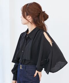 MAJESTIC LEGON / マジェスティックレゴン シャツ・ブラウス | 肩あきケープブラウス