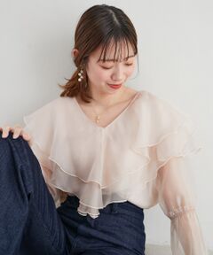 MAJESTIC LEGON / マジェスティックレゴン シャツ・ブラウス | フロントフリルシアーブラウス