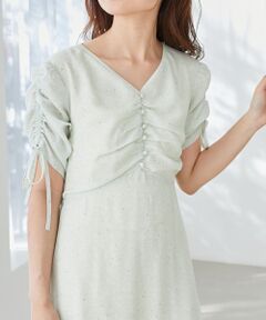 MAJESTIC LEGON / マジェスティックレゴン ロング・マキシ丈ワンピース | はかなげフラワーギャザーワンピ