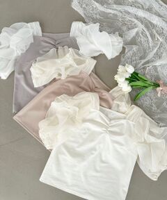 MAJESTIC LEGON / マジェスティックレゴン カットソー | シアーフリルスリーブトップス