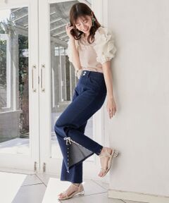 MAJESTIC LEGON / マジェスティックレゴン カットソー | シアーフリルスリーブトップス