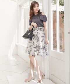 MAJESTIC LEGON / マジェスティックレゴン ニット・セーター | パールストラップ肩あきニット