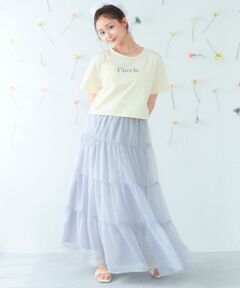 MAJESTIC LEGON / マジェスティックレゴン ロング・マキシ丈スカート | シアーボリュームティアードスカート