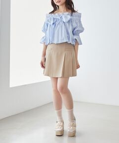 MAJESTIC LEGON / マジェスティックレゴン ミニ・ひざ丈スカート | フェイクポケットサイドプリーツスカート