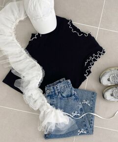 MAJESTIC LEGON / マジェスティックレゴン カットソー | ノースリフリルメロウリブトップス