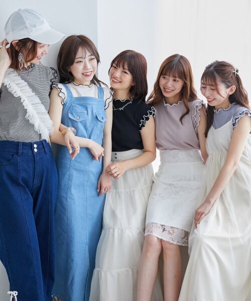 MAJESTIC LEGON / マジェスティックレゴン カットソー | ノースリフリルメロウリブトップス | 詳細1