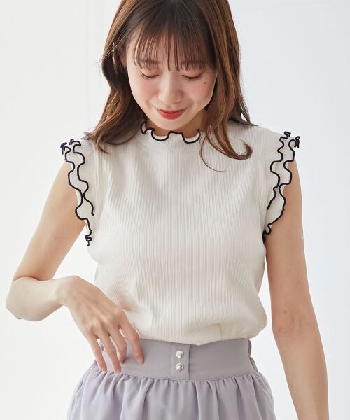 MAJESTIC LEGON / マジェスティックレゴン カットソー | ノースリフリルメロウリブトップス | 詳細10