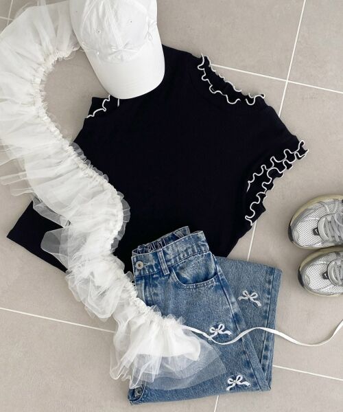 MAJESTIC LEGON / マジェスティックレゴン カットソー | ノースリフリルメロウリブトップス | 詳細17