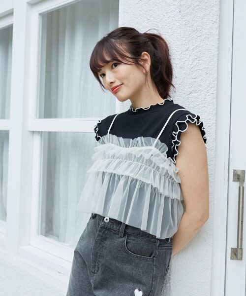 MAJESTIC LEGON / マジェスティックレゴン カットソー | ノースリフリルメロウリブトップス | 詳細18