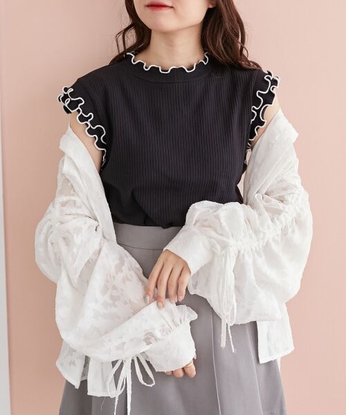 MAJESTIC LEGON / マジェスティックレゴン カットソー | ノースリフリルメロウリブトップス | 詳細23