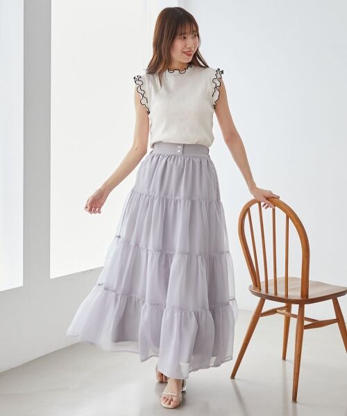 MAJESTIC LEGON / マジェスティックレゴン カットソー | ノースリフリルメロウリブトップス | 詳細5