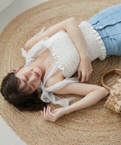 MAJESTIC LEGON / マジェスティックレゴン キャミソール・チューブトップ | カップ付肩リボンシャーリングキャミ