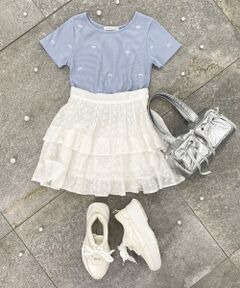 MAJESTIC LEGON / マジェスティックレゴン Tシャツ | ロマンティックエンブロイダリーTシャツ