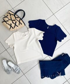 MAJESTIC LEGON / マジェスティックレゴン Tシャツ | スカラップカットトップス