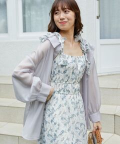 MAJESTIC LEGON / マジェスティックレゴン シャツ・ブラウス | バックレースアップパールシアーシャツ