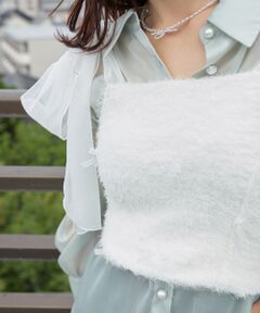 MAJESTIC LEGON / マジェスティックレゴン キャミソール・チューブトップ | ラメリボンプードルビスチェ