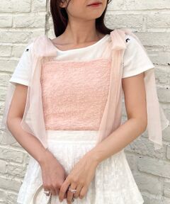 MAJESTIC LEGON / マジェスティックレゴン キャミソール・チューブトップ | ラメリボンプードルビスチェ