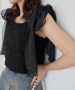 MAJESTIC LEGON / マジェスティックレゴン キャミソール・チューブトップ | ラメリボンプードルビスチェ