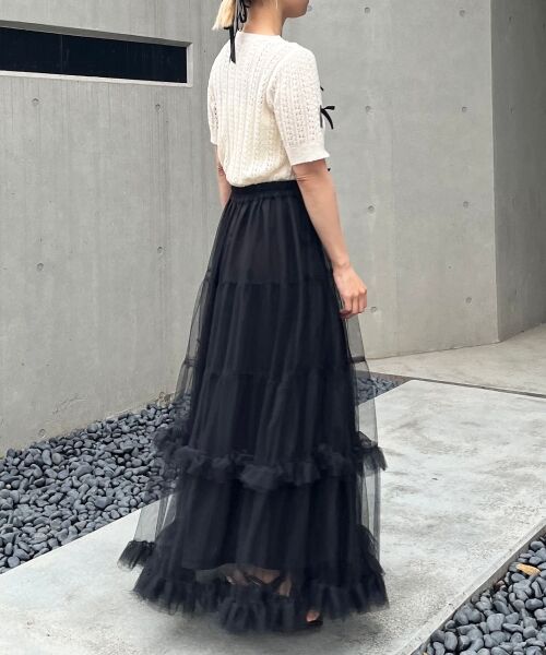 MAJESTIC LEGON / マジェスティックレゴン ニット・セーター | レーシーパターンリボンニット | 詳細13