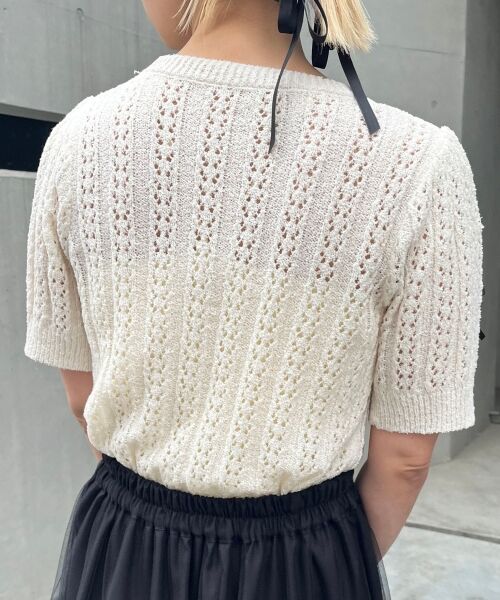 MAJESTIC LEGON / マジェスティックレゴン ニット・セーター | レーシーパターンリボンニット | 詳細18